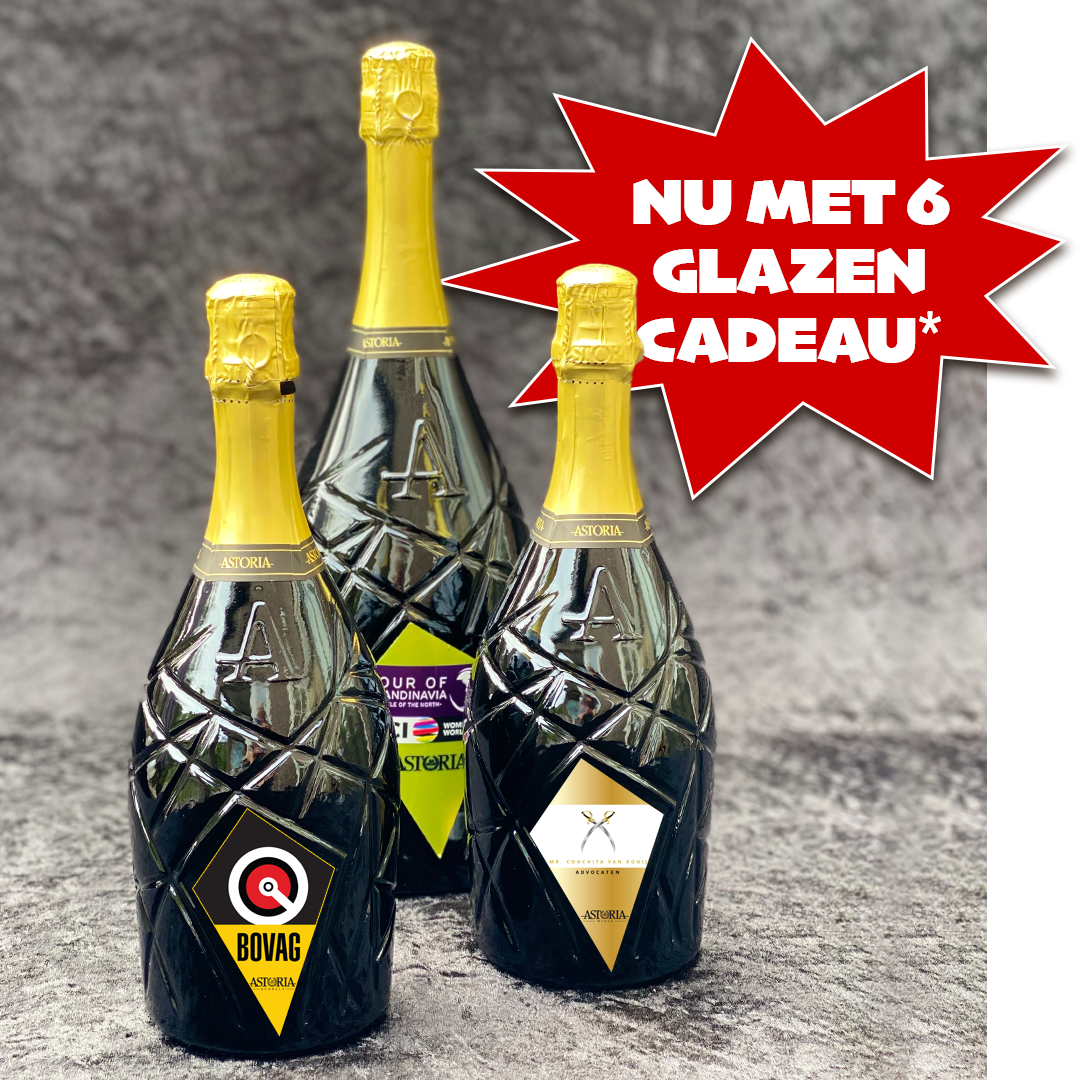 Astoria Prosecco actie: bestel minimaal 48 flessen en krijg 6 exclusieve Astoria glazen cadeau - ©AstoriaBubbels